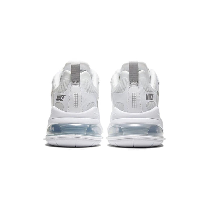 Nike Air Max 270 React Bianca con Dettagli Grigio Fumo Chiaro