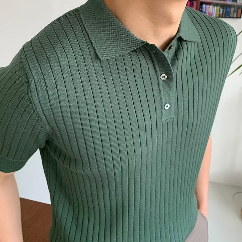 GIMCHEON Gestricktes Poloshirt
