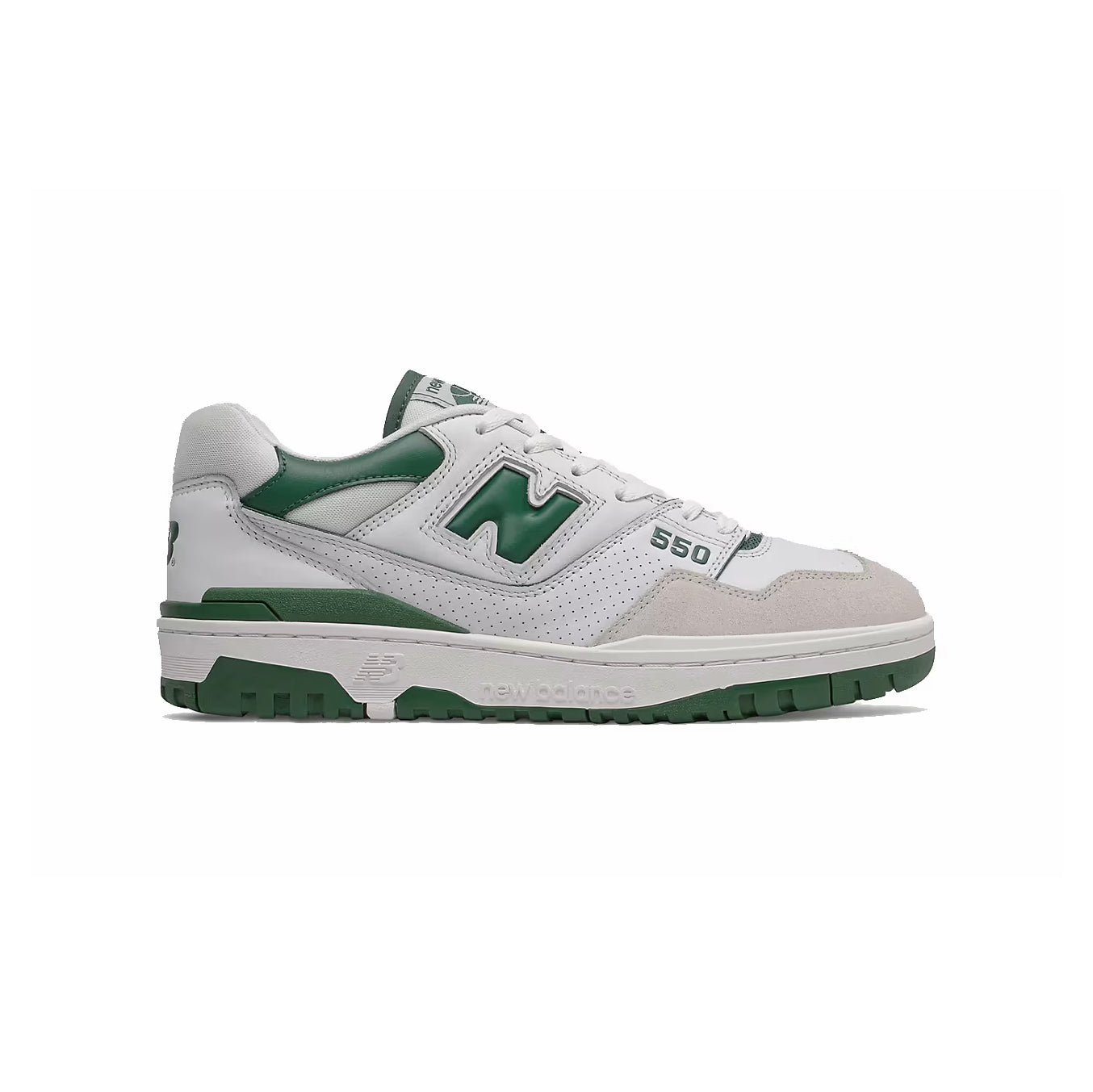 New Balance 550 Scarpe Uomo Bianche e Verdi in Pelle Retro Sportive