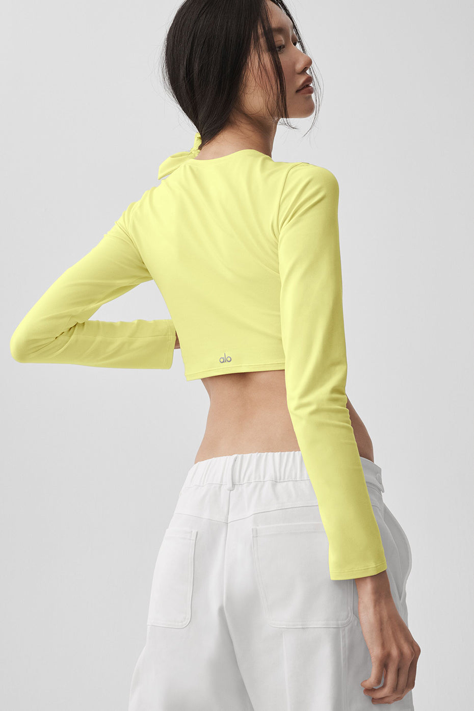 Washed Alosoft Crop Finesse Long Sleeve