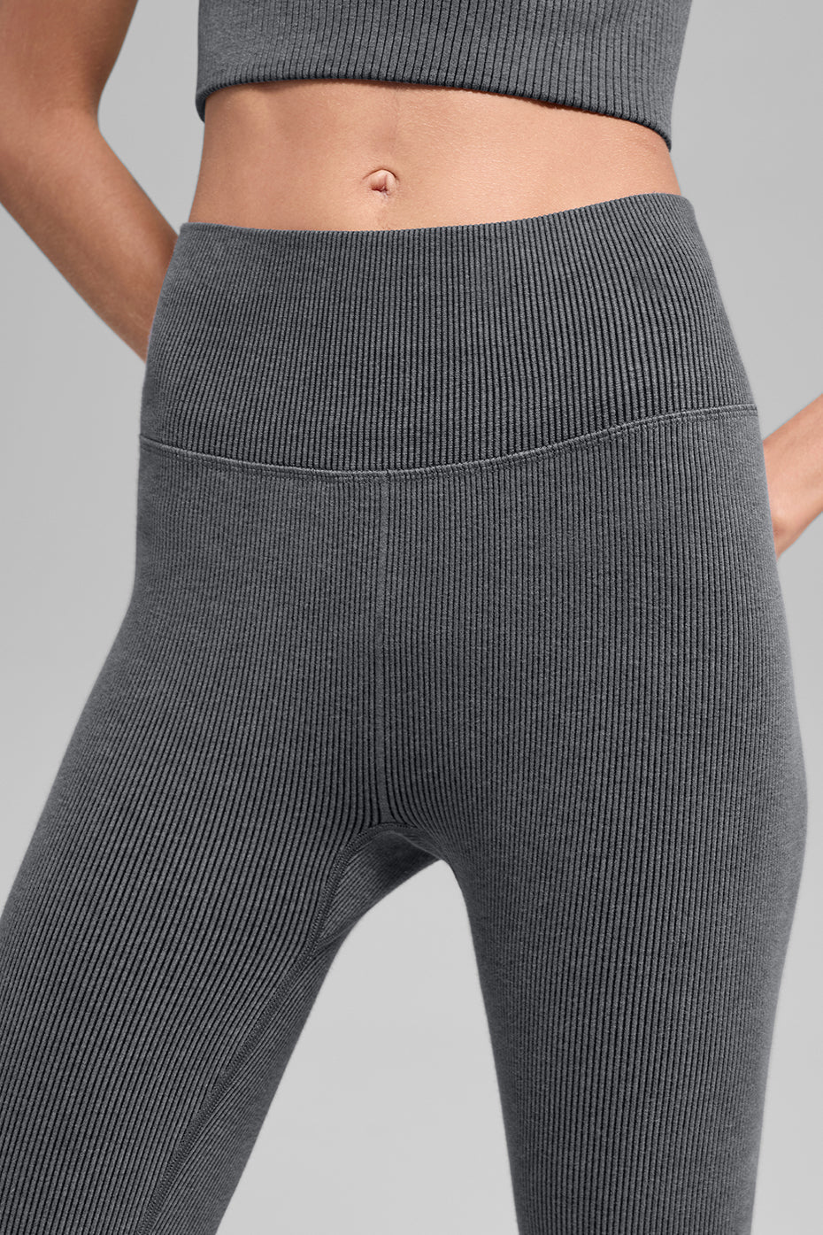 Seamless High-Waist Two Tone Rib Legging