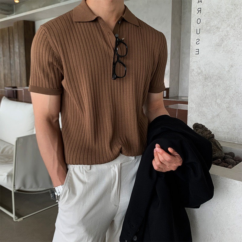 GIMCHEON Gestricktes Poloshirt