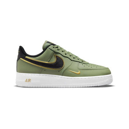 Nike Air Force 1 Low Verde Oliva con Doppio Swoosh Nero e Oro