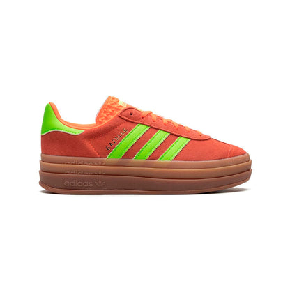 Adidas Gazelle Bold Scarpe Arancioni con Dettagli Verde Fluo Donna Platform