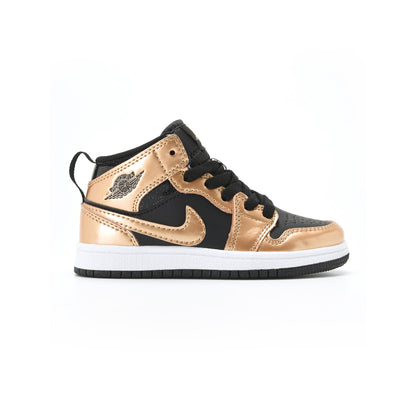 Nike Air Jordan 1 Mid Bambino Oro Nero Metallico Raffinato