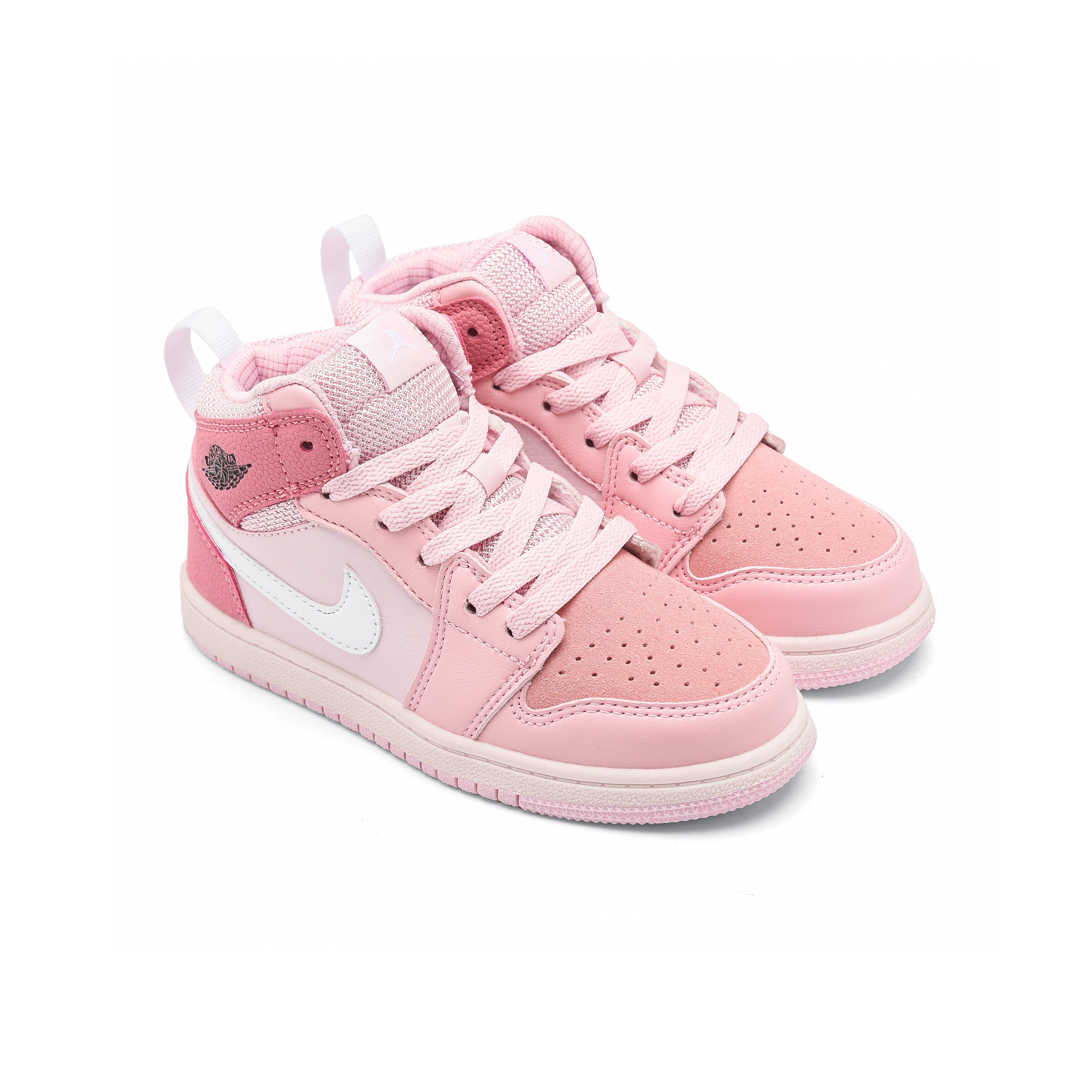 Nike Air Jordan 1 Mid Bambina Rosa Digital Bianco Pastello