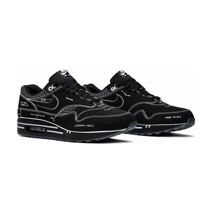 Nike Air Max 1 Sketch Schematic Nero Uomo Sneakers Design Esclusivo