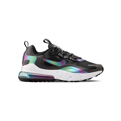 Nike Air Max 270 React Nera con Effetto Cromatico Iridescente