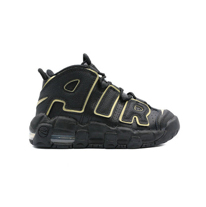 Nike Air More Uptempo Nero e Oro Metallizzato GS Sneakers Bambini