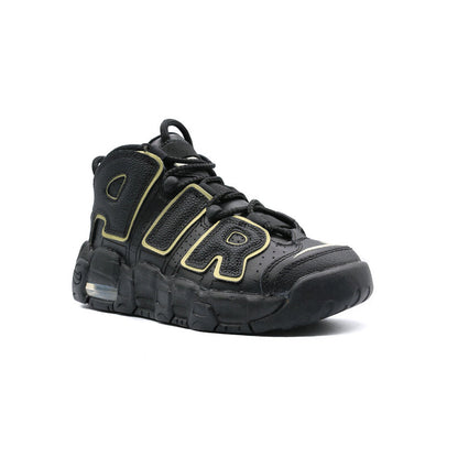 Nike Air More Uptempo Nero e Oro Metallizzato GS Sneakers Bambini