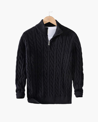 TAEBAEK Zopfmuster-Pullover mit Reißverschluss