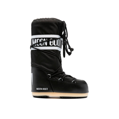 Moon Boot Icon Nero Nylon Stivali Invernali Impermeabili
