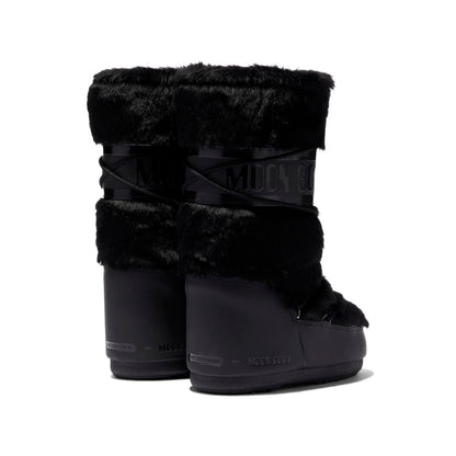 Moon Boot Icon Neri con Pelliccia Sintetica Stivali Invernali