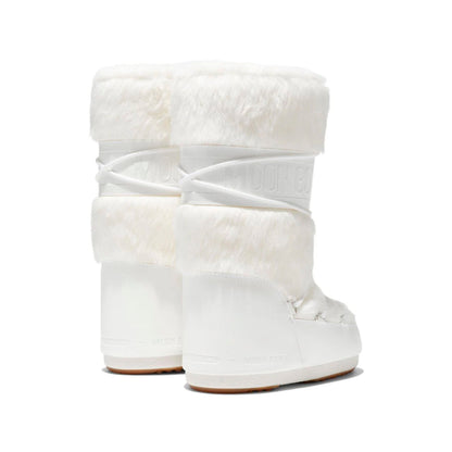 Moon Boot Icon Bianchi con Pelliccia Sintetica Stivali Invernali
