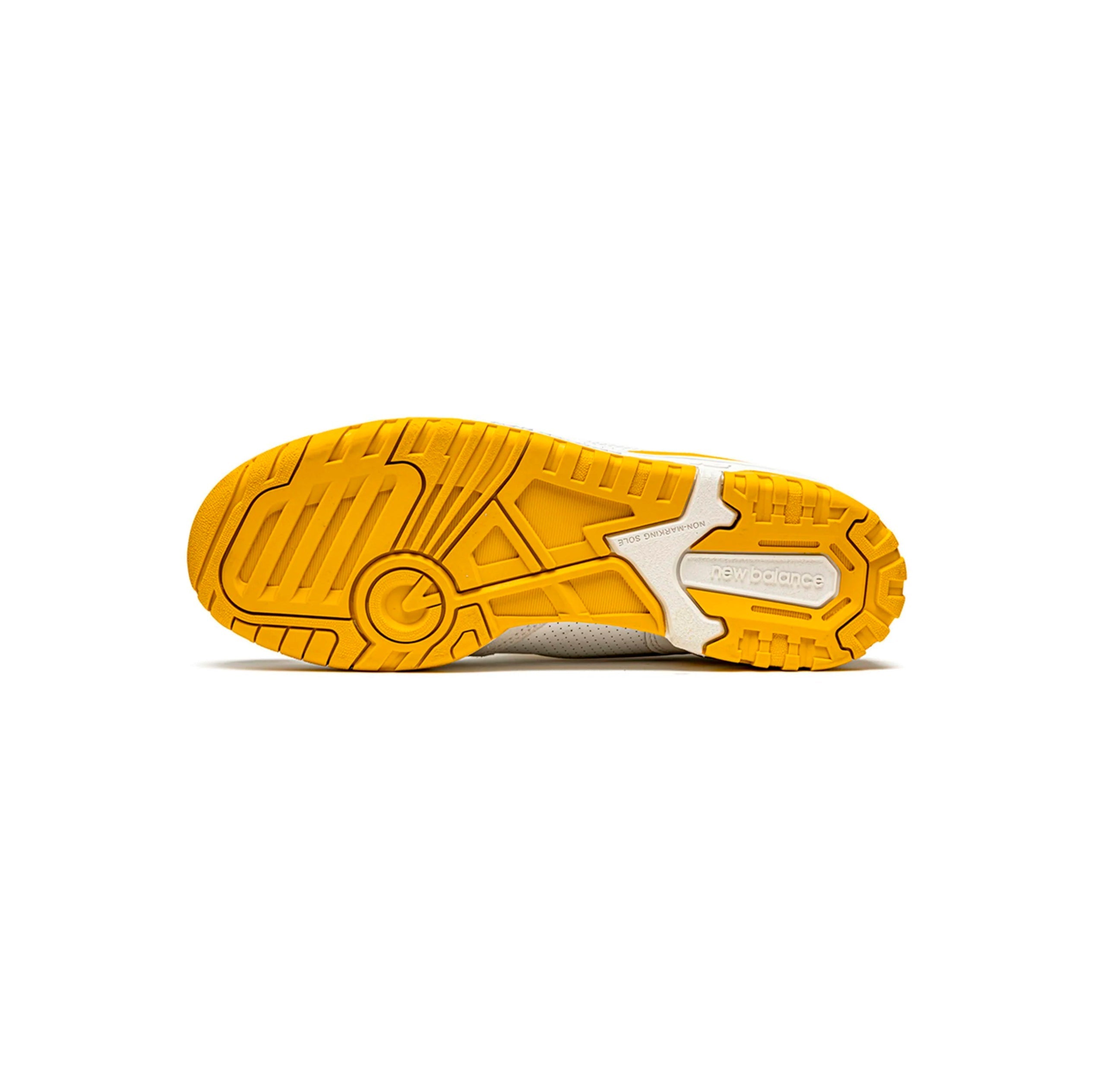 New Balance 550 Scarpe Uomo Bianche e Giallo Oro Stile Retro Sportivo