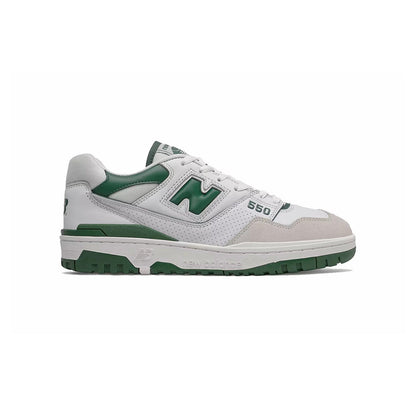 New Balance 550 Scarpe Uomo Bianche e Verdi in Pelle Retro Sportive