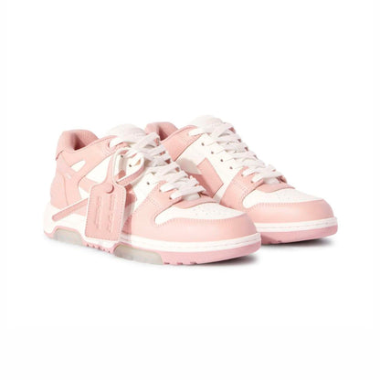 Off-White Out Of Office Sneakers Pelle Rosa e Bianca Uomo