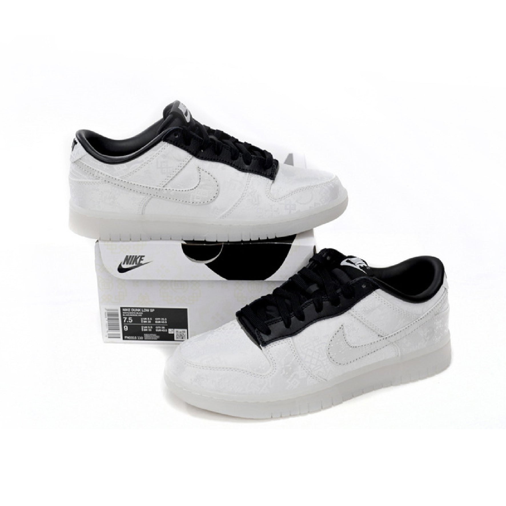 Nike Dunk Low Bianche e Nere x CLOT Fragment Sneakers Uomo Donna