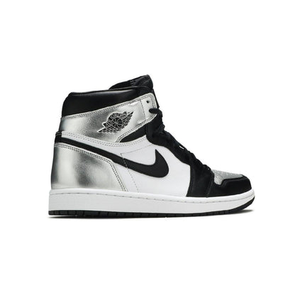 Nike Air Jordan 1 High Silver Toe Argento e Nero in Pelle