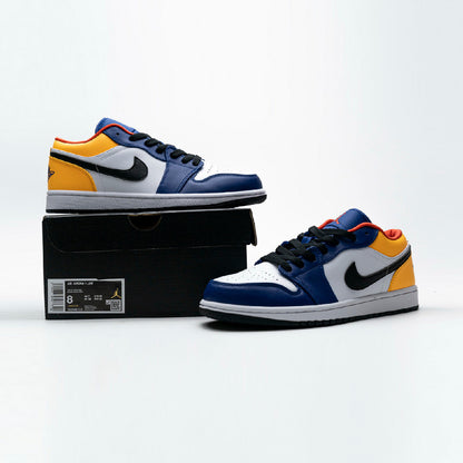 Nike Air Jordan 1 Low Blu Giallo Arancione Pelle Premium