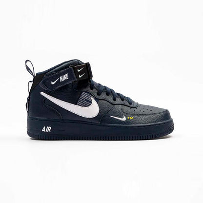 Nike Air Force 1 Mid '07 Blu Navy con Swoosh Bianco