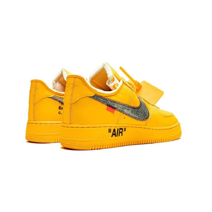Nike Air Force 1 Low x Off-White Oro Universitario con Swoosh Argento