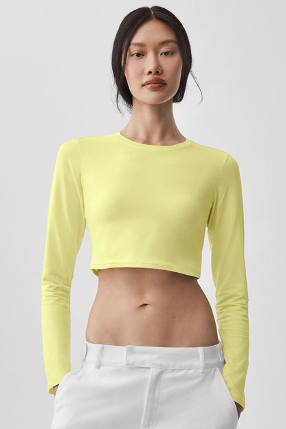 Washed Alosoft Crop Finesse Long Sleeve