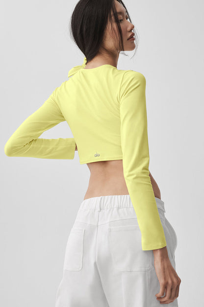 Washed Alosoft Crop Finesse Long Sleeve